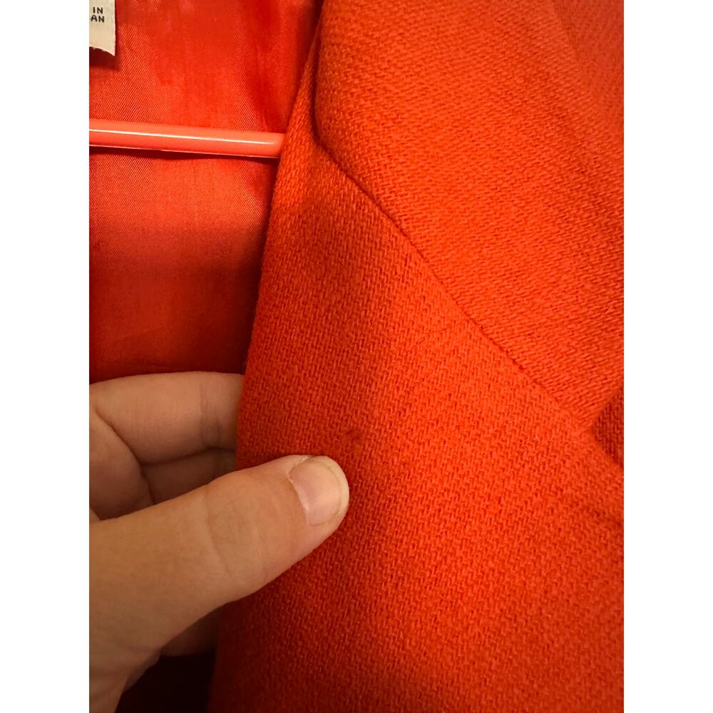Vintage REQUIREMENTS Orange Red Front Button 100% Pure New Wool Blazer Jacket 16 - Picture 4 of 10